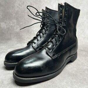 VTG ADDISON SHOE CO. 1976 VIETNAM MILITARY LEATHER COMBAT BOOTS SIZE 10 NICE!
